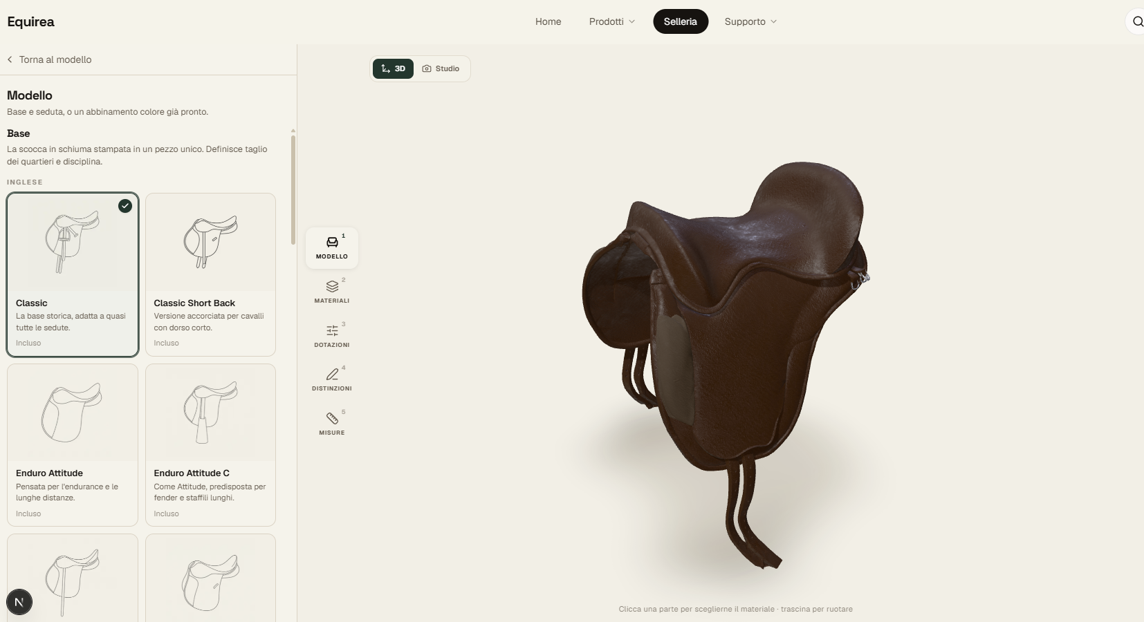 Equirea: 3D configurator for a made-to-measure saddle
